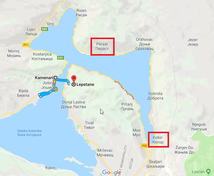 2018-07-13 13_21_53-Kamenari, Czarnogóra do Lepetane, Czarnogóra – Mapy Google.png